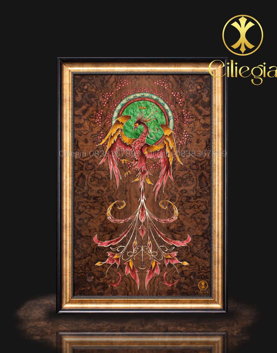 Tranh Khảm Gỗ Phượng Hoàng Lửa