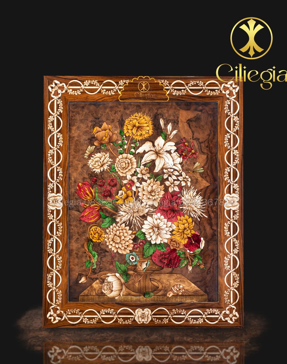 Tranh Khảm Gỗ Ngàn Hoa 03